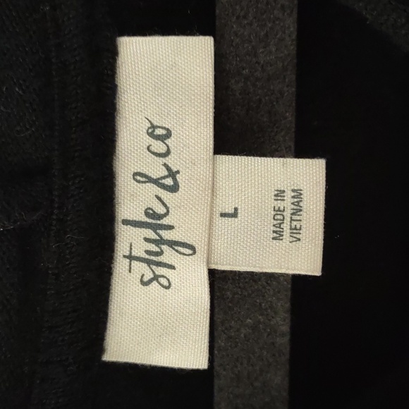 Style & Co Plush Cuddly Soft Light Athleisure Hoodie in Black Size L - Picture 4 of 6